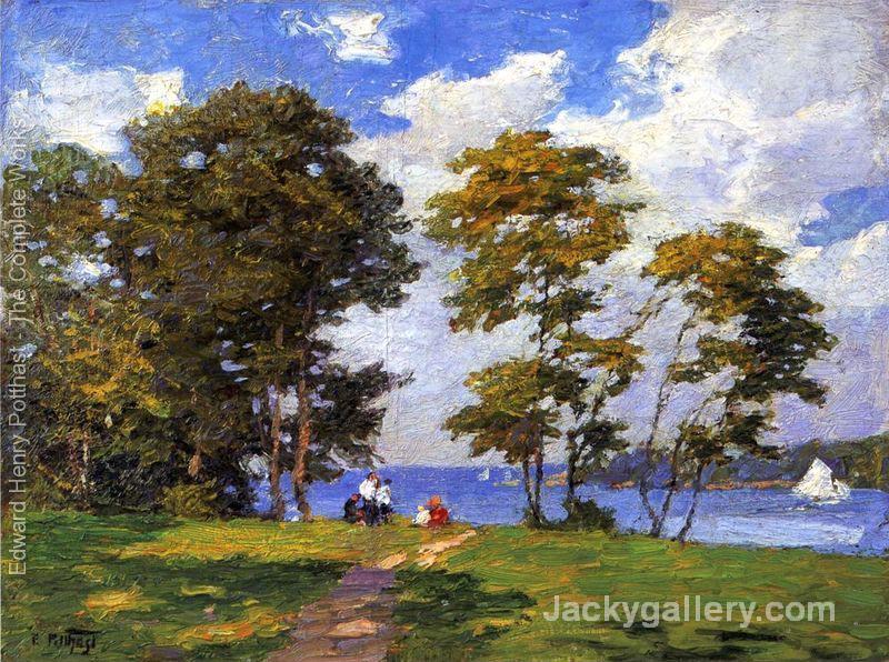 Landscape by the Shore (or The Picnic) by Edward Henry Potthast paintings reproduction